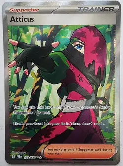 Pokemon Trading Card TCG Atticus Trainer Full Art Holo 133/131 Nintendo 2025 - Image 1