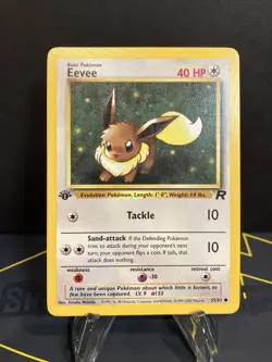 1st Edition Eevee 55/82 - Team Rocket - Pokemon Card - Near Mint (NM) - Image 1