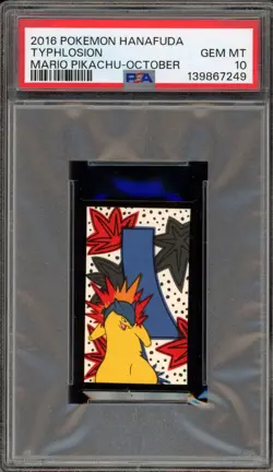 Pokemon Typhlosion Hanafuda Mario Pikachu October PSA 10 Gem Mint - Image 1