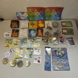 Huge Lot Of Pokemon Tcg Accessories 100+ Sleeves, Dice, Vintage Info Cards, Ect. - Image 1