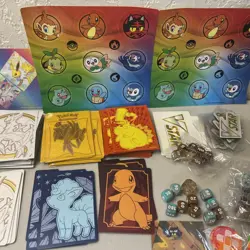 Huge Lot Of Pokemon Tcg Accessories 100+ Sleeves, Dice, Vintage Info Cards, Ect. - Image 3