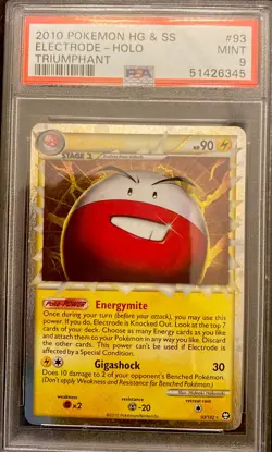 POKEMON HG & SS TRIUMPHANT ELECTRODE PRIME #93/102 HOLO PSA 9 MINT - Image 1