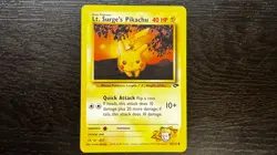 POKEMON TCG - GYM CHALLENGE LT. SURGE'S PIKACHU 84/132 COMMON LP MP - Image 1
