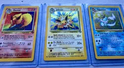 Base set Flareon Jolteon And Vaporeon 3 Card Set Eeveelutions Holo MP/HP - Image 2