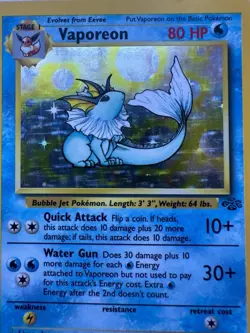Base set Flareon Jolteon And Vaporeon 3 Card Set Eeveelutions Holo MP/HP - Image 4