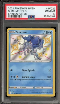 Pokemon Suicune Shining Fates Holo Rare #SV022 PSA 10 Gem Mint - Image 1