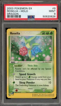 Pokemon Roselia EX Dragon Holo Rare #9 PSA 9 Mint - Image 1