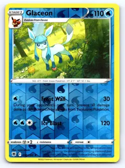 Glaceon 038/189 Rare Astral Radiance Pokemon Reverse Holo Near Mint - Image 1