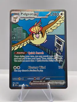 Pidgeot ex 225/197 Special Illustration Rare Obsidian Flames Pokemon NM - Image 1
