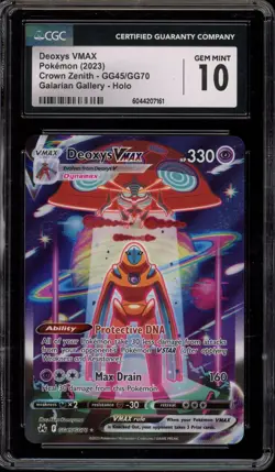 Pokemon Deoxys VMAX Crown Zenith Galarian Gallery Full Art #GG45 CGC 10 - Image 1