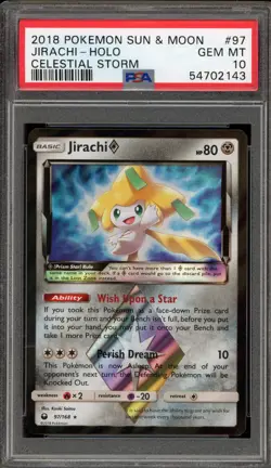 Pokemon Jirachi Prism Star Celestial Storm Holo Rare #97 PSA 10 Gem Mint - Image 1