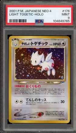 Pokemon Light Togetic Neo 4 Japanese Holo Rare #176 PSA 9 Mint - Image 1