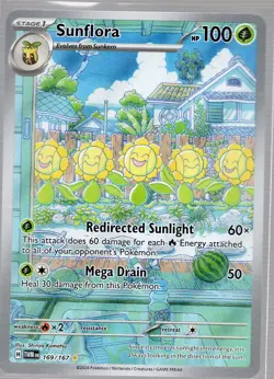 Sunflora 169/167 Holo Rare Twilight Masquerade Illustration Rare Pokemon TCG - Image 1