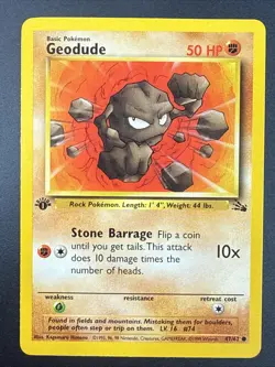 Pokemon TCG - Geodude 47/62 Common Fossil 1st Edition - Image 1