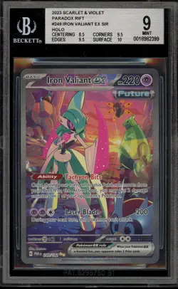 Pokemon Iron Valiant ex Paradox Rift Special Illustration Rare #249 BGS 9 Mint - Image 1