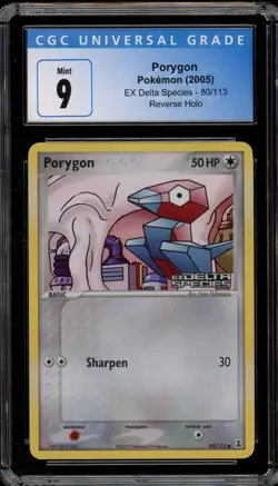 Pokemon Porygon EX Delta Species Reverse Holo #80 CGC 9 Mint - Image 1
