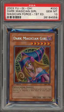 Yu-Gi-Oh! Dark Magician Girl Magician's Force 1st Ed Secret Rare MFC-000 PSA 10 - Image 1