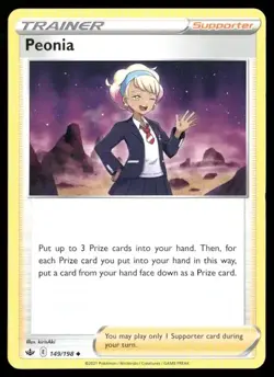 2021 Chilling Reign Set Pokemon Card 149 Peonia NM - Image 1