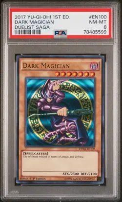 Dark Magician DUSA-EN100 1st Edition Ultra Rare Yugioh PSA 8 *599 - Image 1