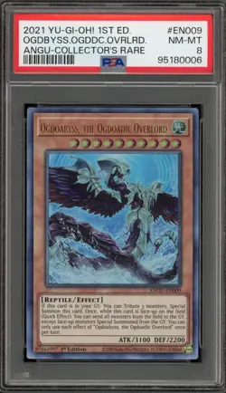 Yu-Gi-Oh! Ogdoabyss Ogdoadic Overlord 1st Ed Collector's Rare ANGU-EN009 PSA 8 - Image 1