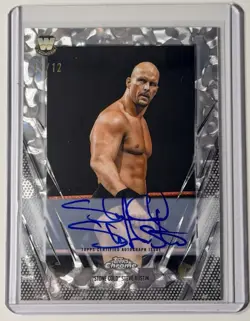 2026 Topps Chrome WWE Stone Cold Steve Austin Auto FDI Refractor /12! RARE! 💎📈 - Image 1