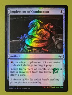 FOIL Implement of Combustion x1 Aether Revolt 1x Magic the Gathering MTG Stamped - Image 1