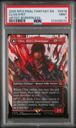 2025 MTG Final Fantasy Clive, Ifrit's Dominant Artist Borderless #318 PSA 9 - Image 1