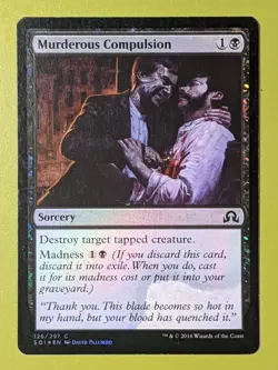 FOIL Murderous Compulsion x1 Shadows over Innistrad 1x MTG Misprint or Damage - Image 1