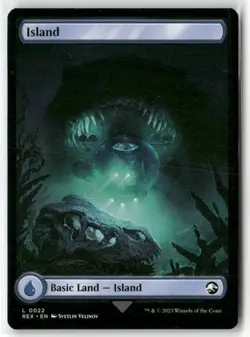 Island Full Art 022 NM Jurassic Park MTG REX - Image 1