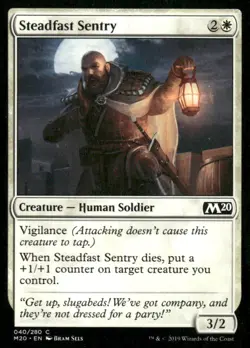 Steadfast Sentry 040/280 M20 MTG Magic the Gathering card - Image 1