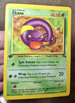 1999 POKEMON TCG FOSSIL SET 1ST EDITION EKANS CARD 46/62 - Image 1