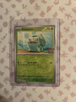 Bulbasaur 151 Stamped Promo Reverse Holo Card Exclusive Best Buy Edition - Image 1
