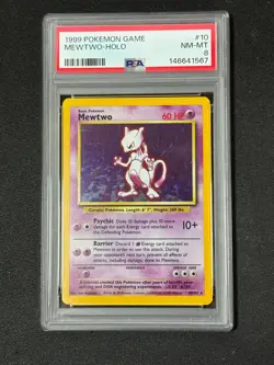 PSA 8 Pokemon TCG Mewtwo Base Set Holo Unlimited Rare Card 10/102 NM-MT - Image 1