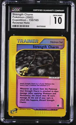 CGC 10 GEM MINT Strength Charm Expedition 150/165 Reverse Holo Pokemon Card - Image 1