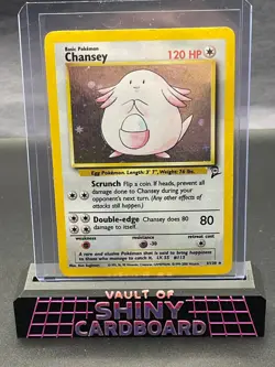 💖 Chansey 3/130 Base Set 2 Holo Vintage Pokemon Card 💖 - Image 1