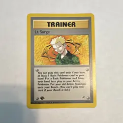Pokemon 1st Edition Lt. Surge Trainer Gym Heroes 101/132 Rare English Card - Image 1