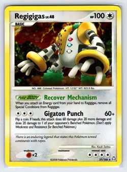 Regigigas 37/146 2008 Legends Awakened Pokemon Card Cosmos Holo Rare - Nm/Vlp - Image 1