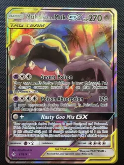 Pokemon TCG Muk Alolan Muk GX Holo Card 61/214 Ultra Rare SM Unbroken Bonds NM - Image 2