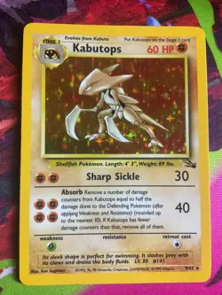 Pokemon WOTC Card - Kabutops - Fossil Set - Holo Rare - 9/62 - NM - Image 1