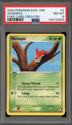 Pokemon Wurmple Kids' WB! Poke Card Creator #2 PSA 8 - Image 1
