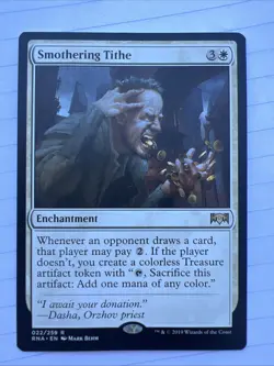 Magic: The Gathering Ravnica Allegiance Smothering Tithe LP 022/259 Regular Card - Image 1