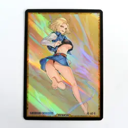 ANDROID 18 Waifu Anime Card LIMITED 1/1 Custom TCG Holo T14656 - Image 1