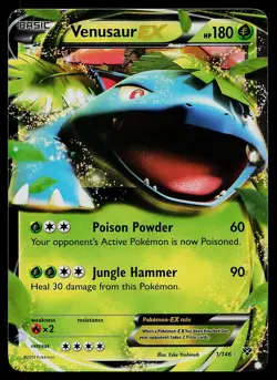 Pokemon Card - Venusaur EX XY Base Set 1/146 Holo Ultra Rare 2014 - Image 1