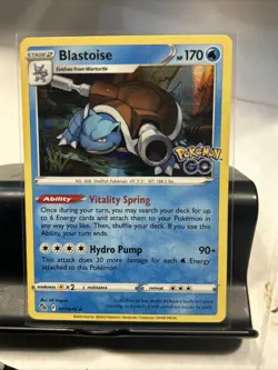 Pokemon Go Blastoise Reverse Holo Card #017/078 Pokemon TCG - Image 2