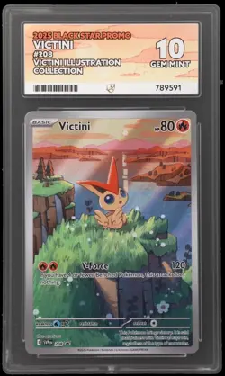 Victini SVP EN 208 Black Star Promo Pokemon TCG ACE 10 GEM MINT Illustration - Image 1