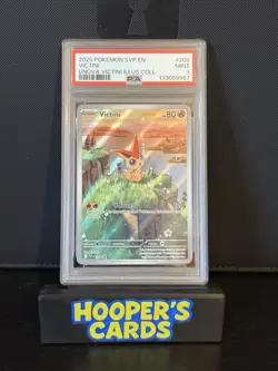 PSA 9 Victini Pokemon Card TCG - 2025 Unova Black Star Promo SVP #208 - Image 1
