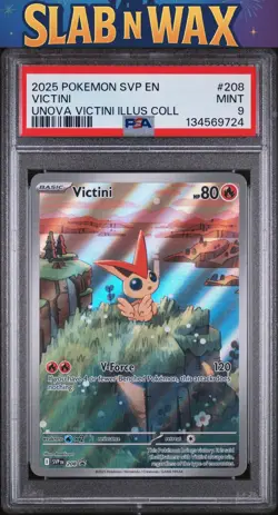 2025 Pokemon Svp En-Sv Black Star Promo Victini #208 PSA 9 - Image 1