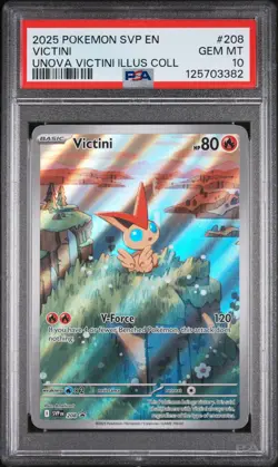 2025 POKEMON SVP EN-SV BLACK STAR PROMO #208 VICTINI PSA 10 - Image 1
