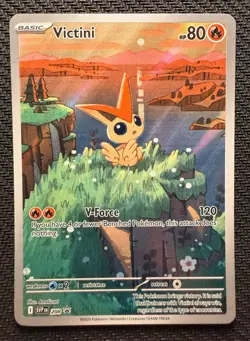 Victini SVP 208 Black Star Promo Full Art Holo Pokemon Card English SV Promo NM - Image 1