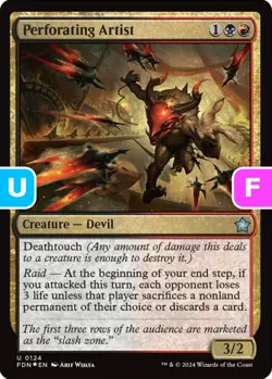 MTG Perforating Artist FDN U Creature Devil *Foil* NM - Image 1